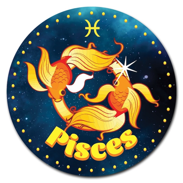 Pisces Circle Corrugated Plastic Sign